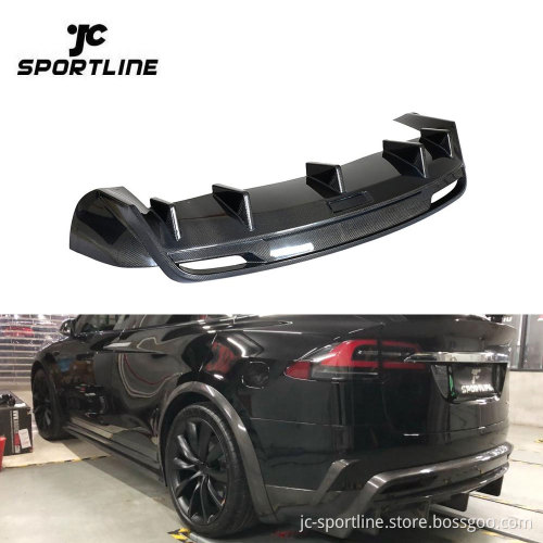 Carbon Fiber Rear Bumper Lip for Tesla Model X 75D/90D/P90D/100D/P100D (2016-2018)